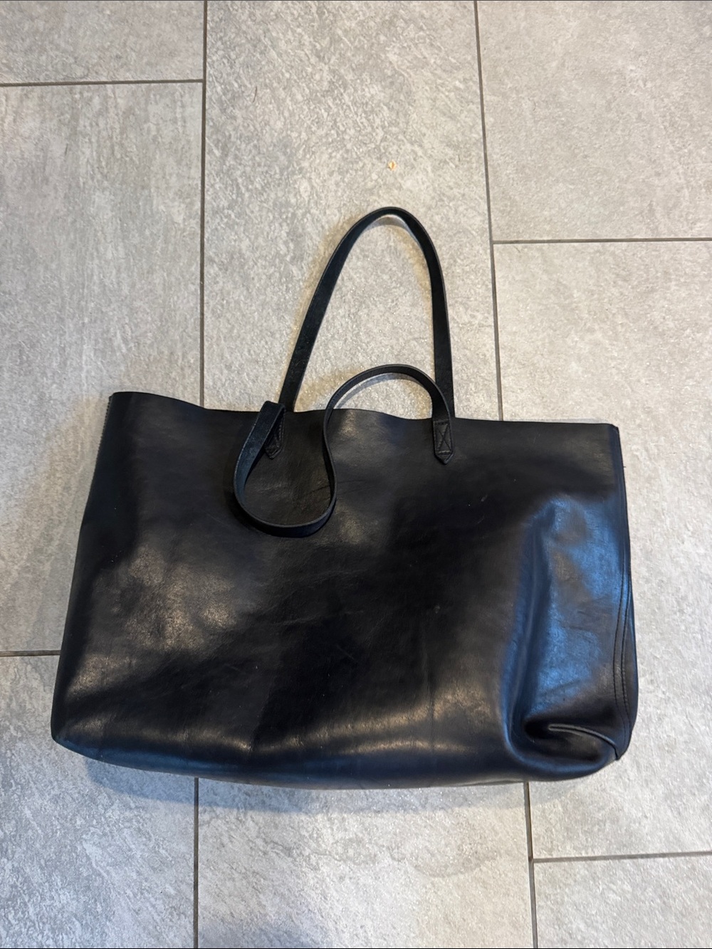 Madewell Black Leather Tote